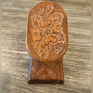 Carved Wooden Recipe Card Holder